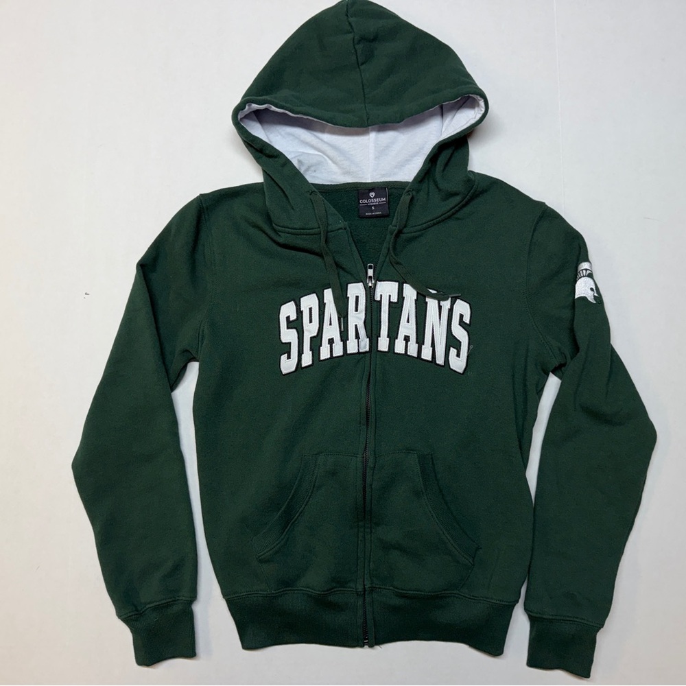 Colosseum Michigan State Spartans Women’s Small Green Full Zip Pullover Hoodie